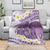 Purple Hawaii Shark Tattoo Blanket Frangipani With Polynesian Pastel Version