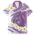 Purple Hawaii Shark Tattoo Family Matching Puletasi and Hawaiian Shirt Frangipani With Polynesian Pastel Version