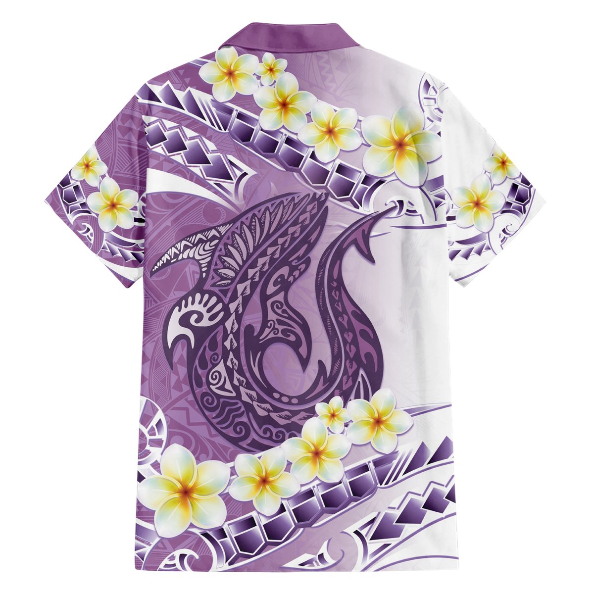 Purple Hawaii Shark Tattoo Hawaiian Shirt Frangipani With Polynesian Pastel Version LT14 - Polynesian Pride