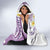 Purple Hawaii Shark Tattoo Hooded Blanket Frangipani With Polynesian Pastel Version