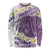 Purple Hawaii Shark Tattoo Long Sleeve Shirt Frangipani With Polynesian Pastel Version