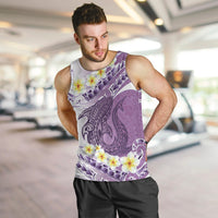 Purple Hawaii Shark Tattoo Men Tank Top Frangipani With Polynesian Pastel Version LT14 Purple - Polynesian Pride