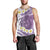 Purple Hawaii Shark Tattoo Men Tank Top Frangipani With Polynesian Pastel Version