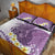 Purple Hawaii Shark Tattoo Quilt Bed Set Frangipani With Polynesian Pastel Version