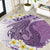 Purple Hawaii Shark Tattoo Round Carpet Frangipani With Polynesian Pastel Version