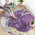 Purple Hawaii Shark Tattoo Round Carpet Frangipani With Polynesian Pastel Version