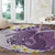 Purple Hawaii Shark Tattoo Round Carpet Frangipani With Polynesian Pastel Version