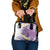 Purple Hawaii Shark Tattoo Shoulder Handbag Frangipani With Polynesian Pastel Version