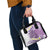 Purple Hawaii Shark Tattoo Shoulder Handbag Frangipani With Polynesian Pastel Version