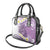 Purple Hawaii Shark Tattoo Shoulder Handbag Frangipani With Polynesian Pastel Version