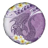 Purple Hawaii Shark Tattoo Spare Tire Cover Frangipani With Polynesian Pastel Version LT14 - Polynesian Pride