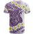 Purple Hawaii Shark Tattoo T Shirt Frangipani With Polynesian Pastel Version