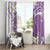 Purple Hawaii Shark Tattoo Window Curtain Frangipani With Polynesian Pastel Version