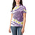 Purple Hawaii Shark Tattoo Women Polo Shirt Frangipani With Polynesian Pastel Version