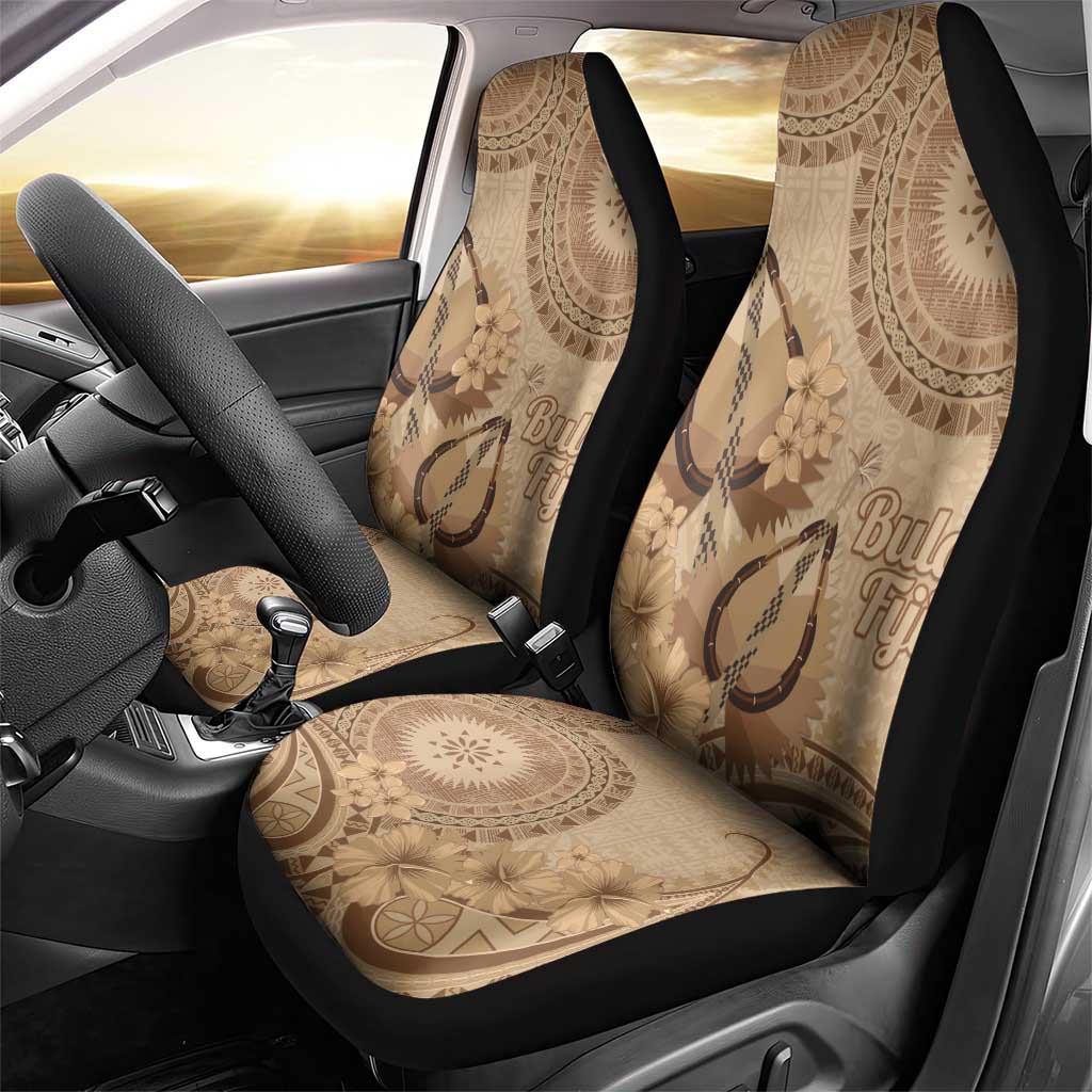 Brown Bula Fiji Car Seat Cover Fijian Dance Fan Tapa Cloth Pattern