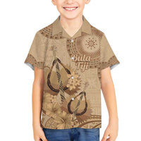 Brown Bula Fiji Family Matching Summer Maxi Dress and Hawaiian Shirt Fijian Dance Fan Tapa Cloth Pattern