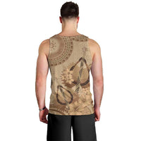 Brown Bula Fiji Men Tank Top Fijian Dance Fan Tapa Cloth Pattern