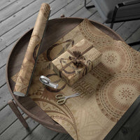 Brown Bula Fiji Wrapping Paper Fijian Dance Fan Tapa Cloth Pattern LT14 - Polynesian Pride