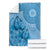 Blue Bula Fiji Blanket Fijian Dance Fan Tapa Cloth Pattern
