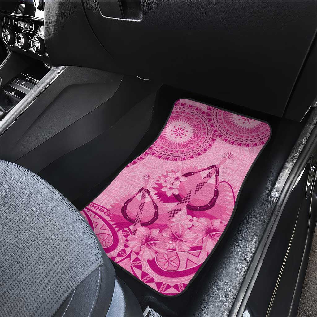 Pink Bula Fiji Car Mats Fijian Dance Fan Tapa Cloth Pattern