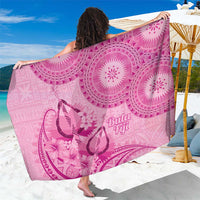 Pink Bula Fiji Sarong Fijian Dance Fan Tapa Cloth Pattern