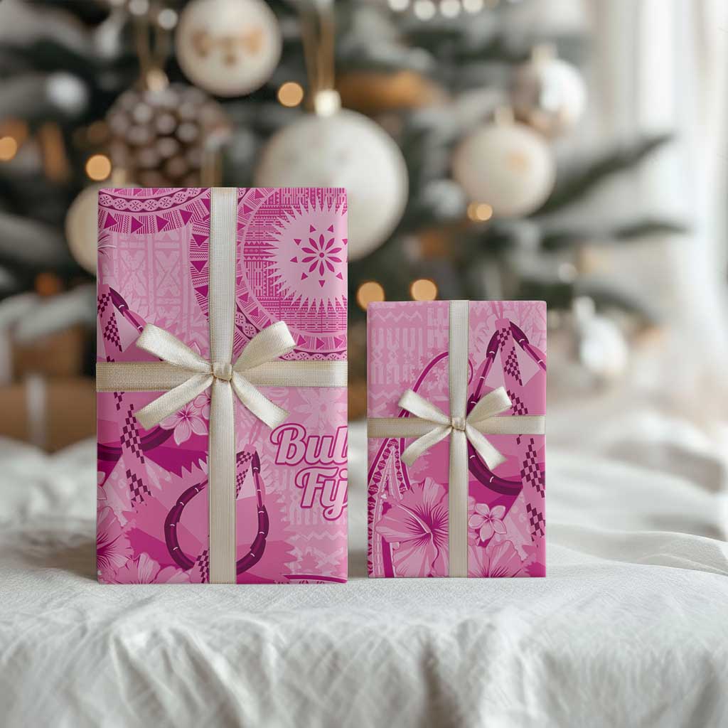 Pink Bula Fiji Wrapping Paper Fijian Dance Fan Tapa Cloth Pattern LT14 - Polynesian Pride