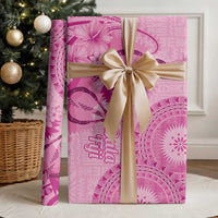 Pink Bula Fiji Wrapping Paper Fijian Dance Fan Tapa Cloth Pattern LT14 - Polynesian Pride