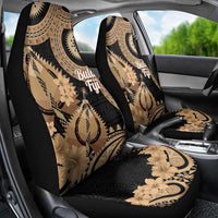 Black Bula Fiji Car Seat Cover Fijian Dance Fan Tapa Cloth Pattern