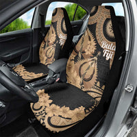 Black Bula Fiji Car Seat Cover Fijian Dance Fan Tapa Cloth Pattern