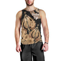 Black Bula Fiji Men Tank Top Fijian Dance Fan Tapa Cloth Pattern