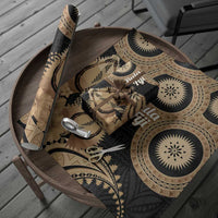 Black Bula Fiji Wrapping Paper Fijian Dance Fan Tapa Cloth Pattern LT14 - Polynesian Pride