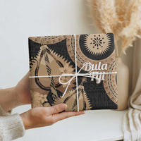 Black Bula Fiji Wrapping Paper Fijian Dance Fan Tapa Cloth Pattern LT14 - Polynesian Pride