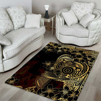 Frangipani Festival Rabaul Area Rug PNG Tribal Baining Mask Tattoo - Polynesian Pride