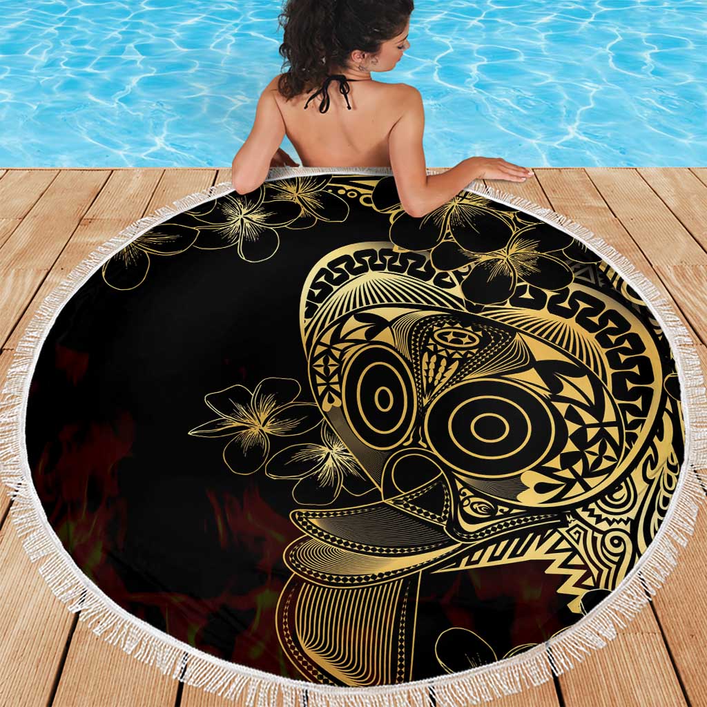 Frangipani Festival Rabaul Beach Blanket PNG Tribal Baining Mask Tattoo LT14 - Polynesian Pride