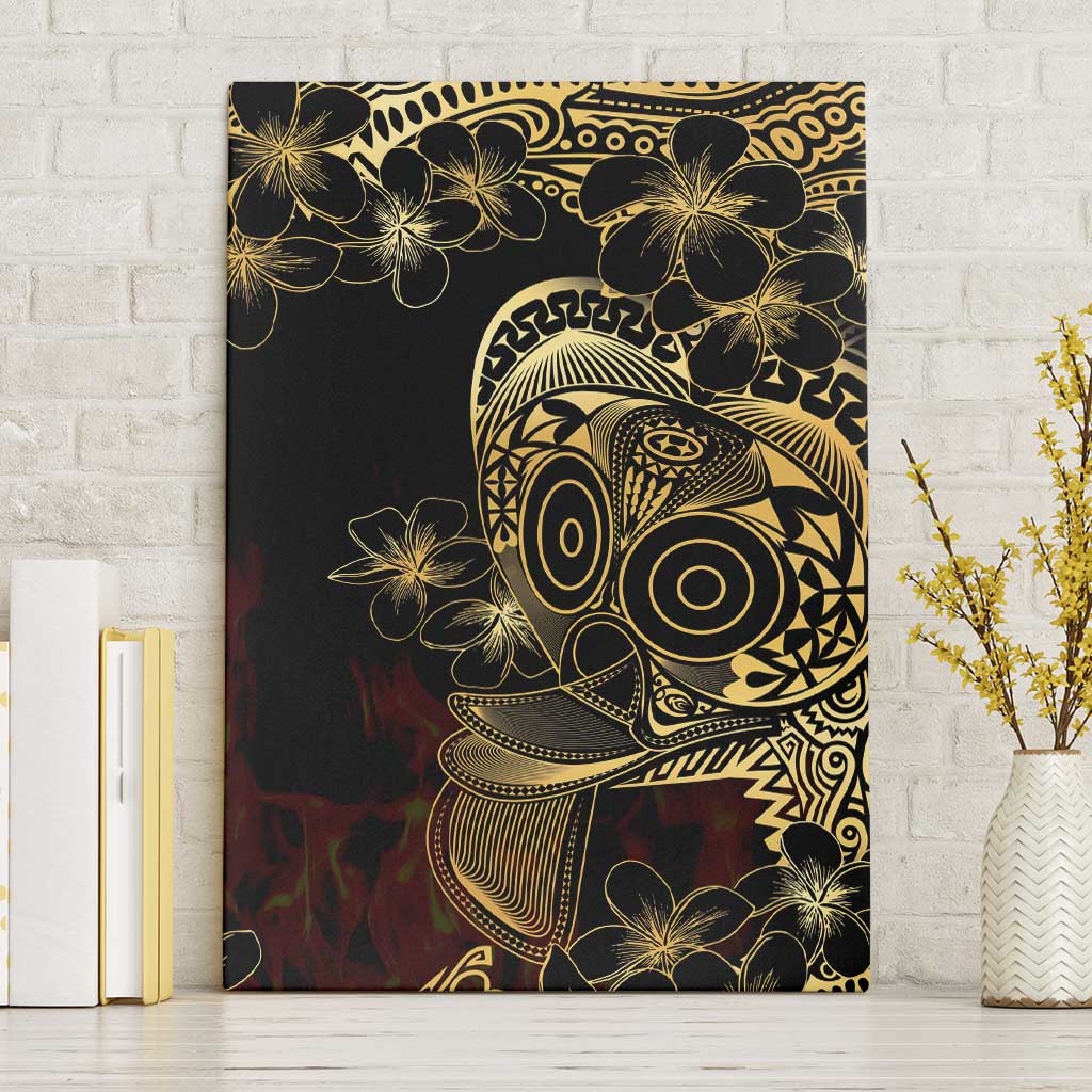 Frangipani Festival Rabaul Canvas Wall Art PNG Tribal Baining Mask Tattoo LT14 Without Frame Black - Polynesian Pride