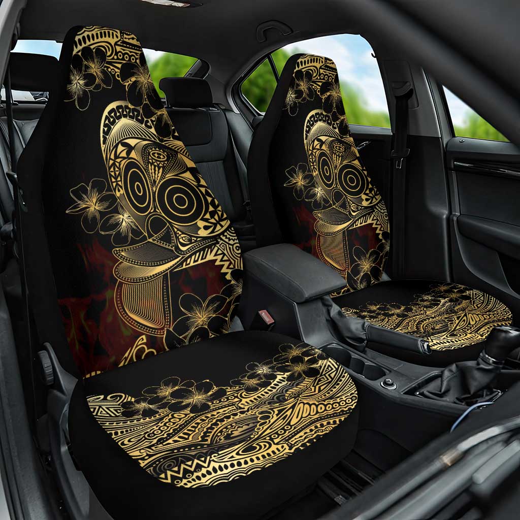 Frangipani Festival Rabaul Car Seat Cover PNG Tribal Baining Mask Tattoo - Polynesian Pride