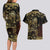 Frangipani Festival Rabaul Couples Matching Long Sleeve Bodycon Dress and Hawaiian Shirt PNG Tribal Baining Mask Tattoo - Polynesian Pride