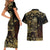 Frangipani Festival Rabaul Couples Matching Short Sleeve Bodycon Dress and Hawaiian Shirt PNG Tribal Baining Mask Tattoo - Polynesian Pride