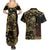 Frangipani Festival Rabaul Couples Matching Summer Maxi Dress and Hawaiian Shirt PNG Tribal Baining Mask Tattoo - Polynesian Pride