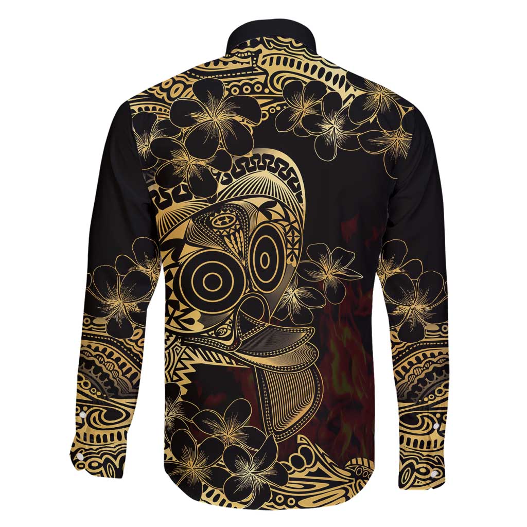 Frangipani Festival Rabaul Family Matching Tank Maxi Dress and Hawaiian Shirt PNG Tribal Baining Mask Tattoo - Polynesian Pride