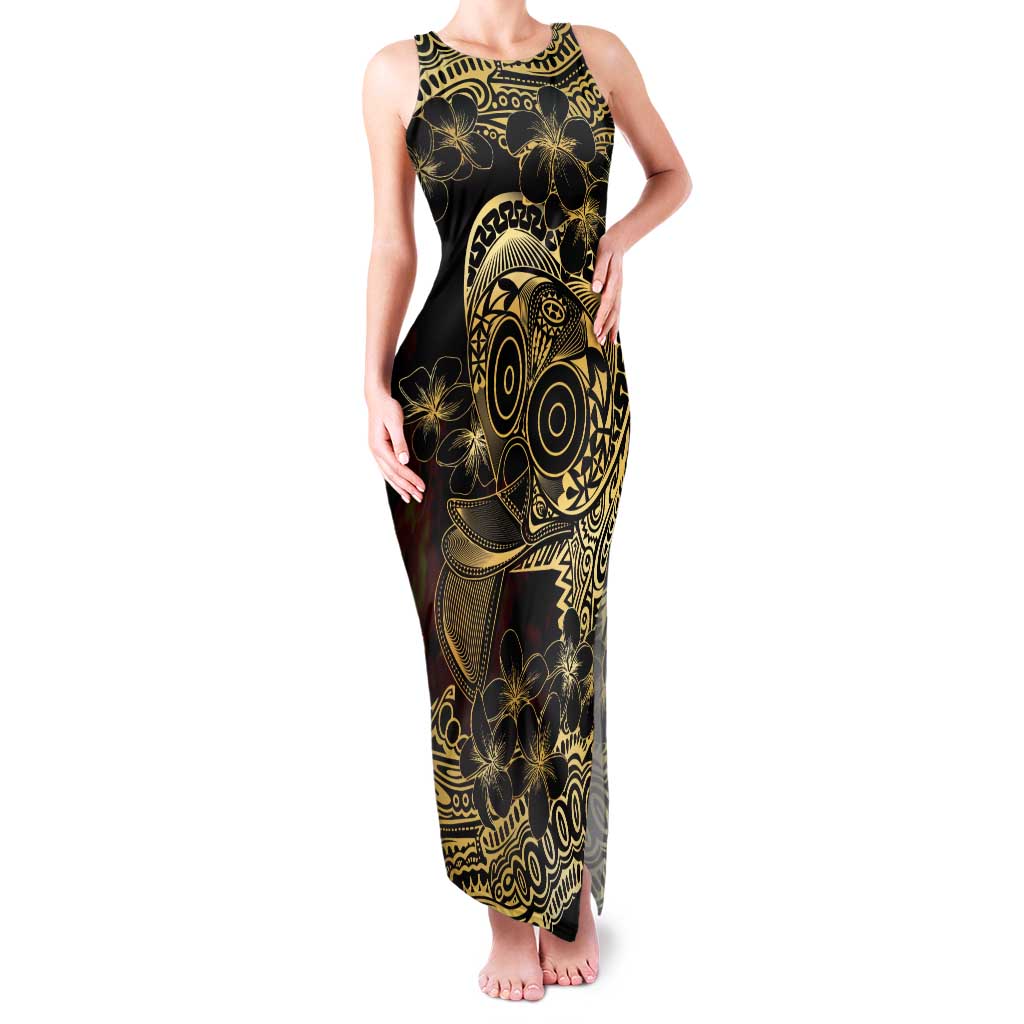 Frangipani Festival Rabaul Family Matching Tank Maxi Dress and Hawaiian Shirt PNG Tribal Baining Mask Tattoo - Polynesian Pride