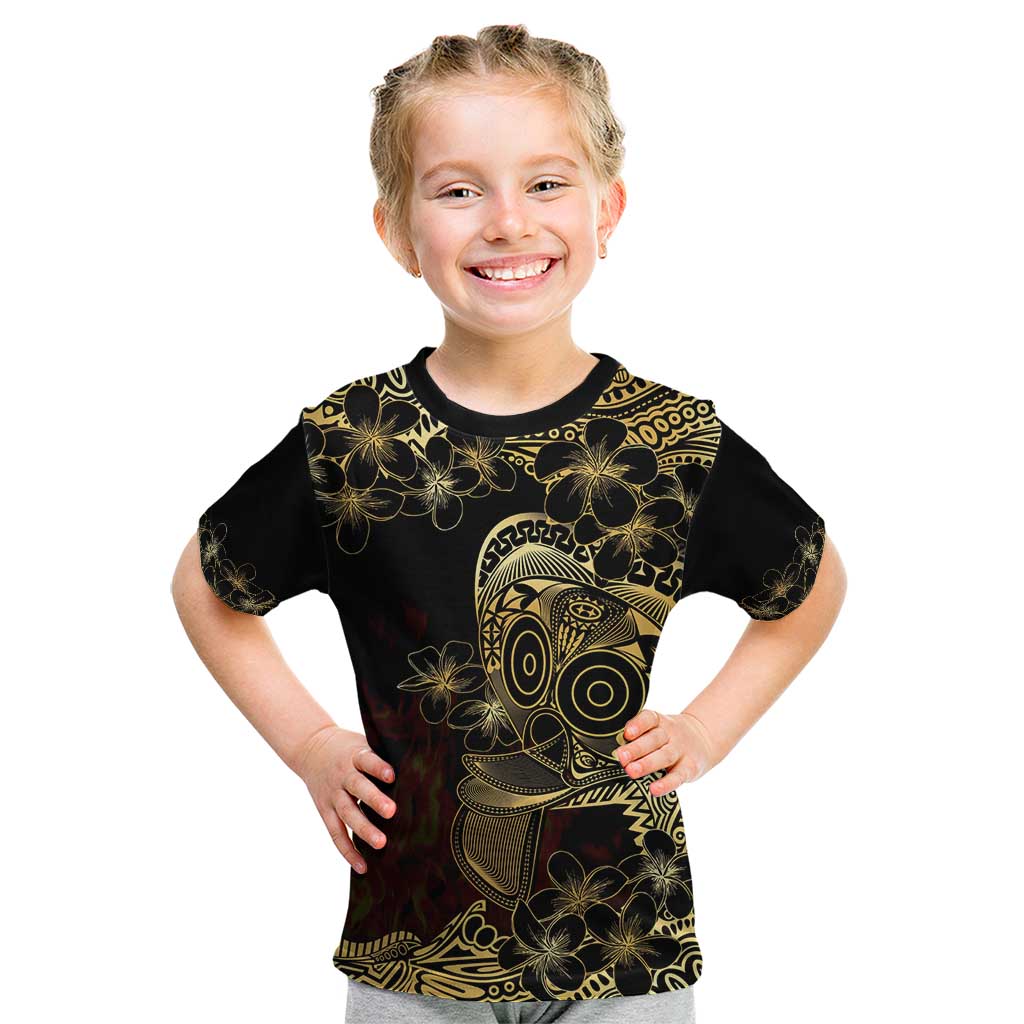 Frangipani Festival Rabaul Kid T Shirt PNG Tribal Baining Mask Tattoo - Polynesian Pride