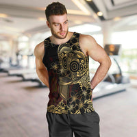 Frangipani Festival Rabaul Men Tank Top PNG Tribal Baining Mask Tattoo LT14 Black - Polynesian Pride