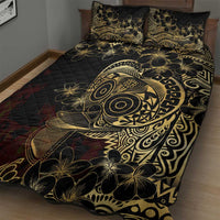 Frangipani Festival Rabaul Quilt Bed Set PNG Tribal Baining Mask Tattoo - Polynesian Pride