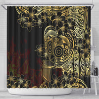 Frangipani Festival Rabaul Shower Curtain PNG Tribal Baining Mask Tattoo - Polynesian Pride