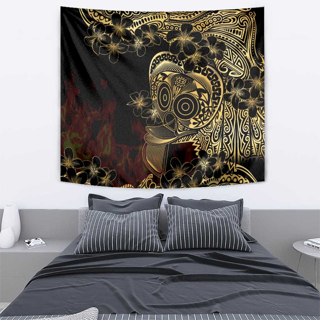 Frangipani Festival Rabaul Tapestry PNG Tribal Baining Mask Tattoo - Polynesian Pride