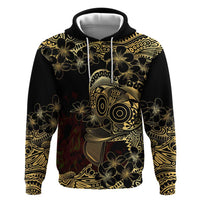 Frangipani Festival Rabaul Zip Hoodie PNG Tribal Baining Mask Tattoo - Polynesian Pride