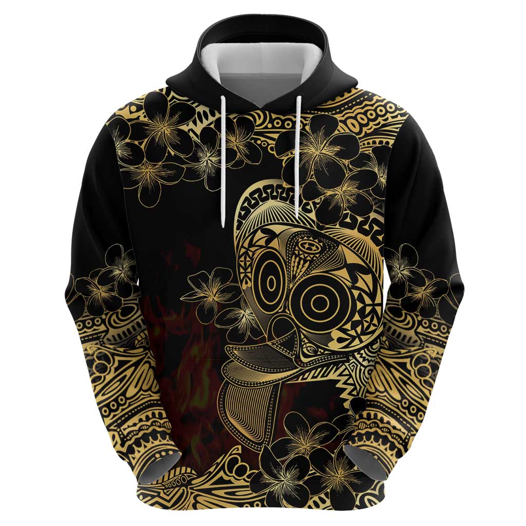 Frangipani Festival Rabaul Zip Hoodie PNG Tribal Baining Mask Tattoo - Polynesian Pride
