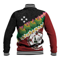 Frangipani Festival Rabaul East New Britain Baseball Jacket Dukduk Dance With Plumeria LT14 - Polynesian Pride