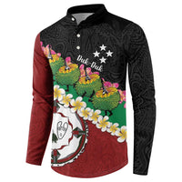 Frangipani Festival Rabaul East New Britain Button Sweatshirt Dukduk Dance With Plumeria LT14 - Polynesian Pride